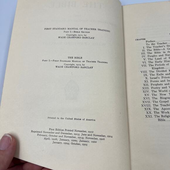 The Bible by Wade Crawford Barley Hardcover Reprint October 1925 Teacher Manual - Picture 4 of 11